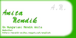 anita mendik business card